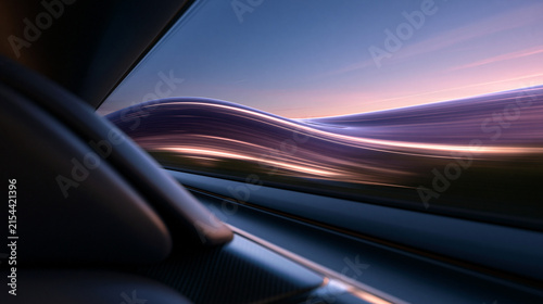 High Speed Motion Blur View from Luxury Car Window