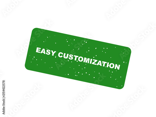 Obraz na plátne Green grunge rubber stamp with easy customization text isolated background