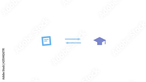 Animated Icon Representing the Exchange of Knowledge Between Technology and Education.