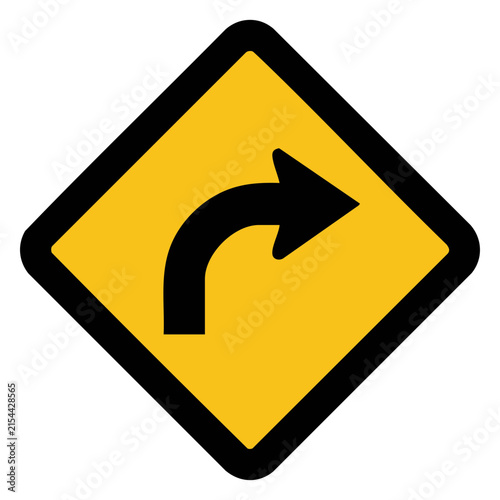Right Turn Road Sign

