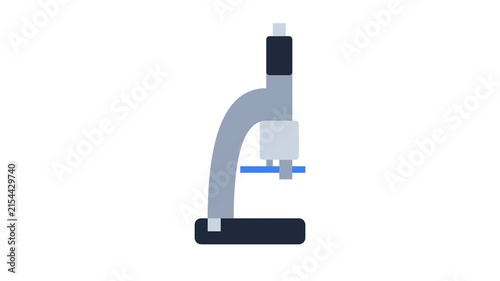 Animated Microscope Focusing on a Biological Sample for Scientific Research.