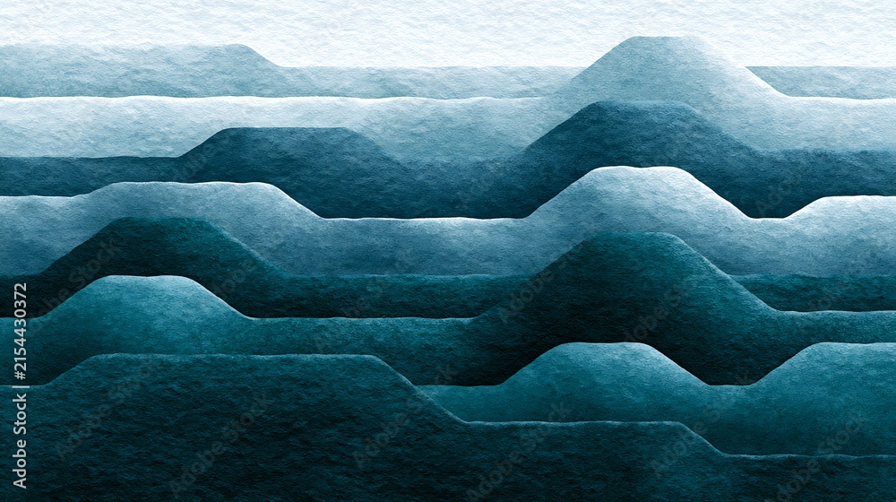 Fototapeta premium Blue azure turquoise abstract watercolor background for textures backgrounds and web banners design. Abstract background blue colors. Watercolor painting with turquoise sea waves pattern gradient.