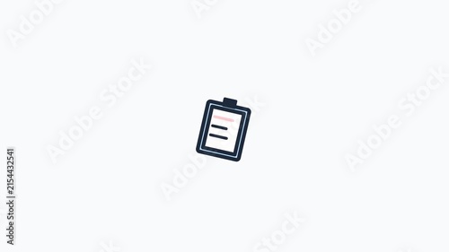 Minimalist Animated Clipboard Icon Representing Task Management and Organization.