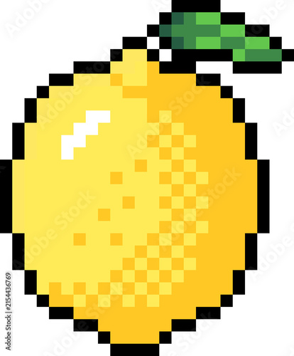 Lemon Pixel Art Fruit Icon