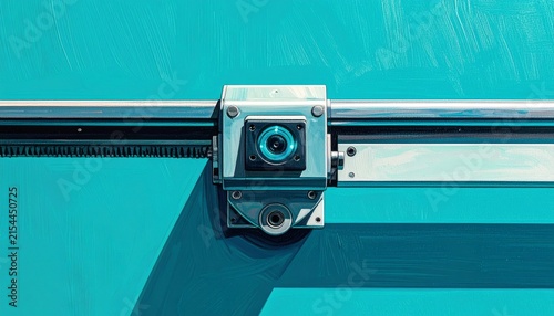 Close up of a modern 3D printer extruder head.