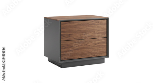 Foto Nightstand wooden box on transparent background