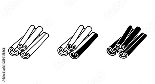 Canvastavla Cinnamon Stick Vector Icons, Spice Rolls, Culinary Ingredient, Food Seasoning, A