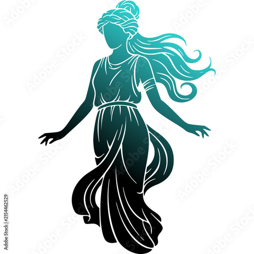 Greek Goddess Silhouette Vector