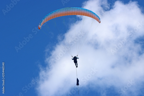 Paraglider being towed by a winch	