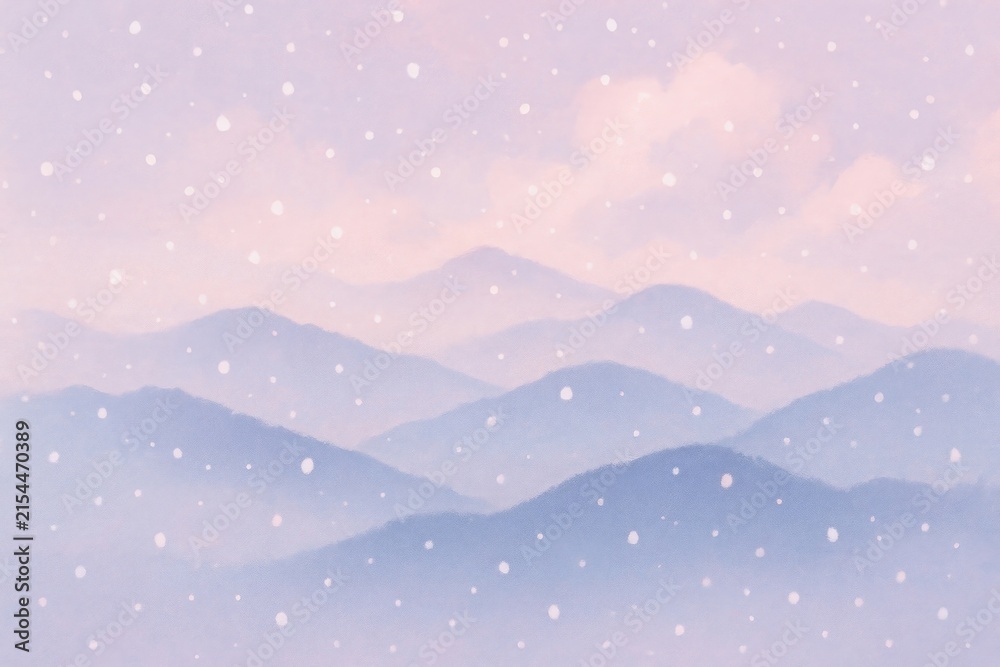 Obraz premium Serene snowy mountain landscape background