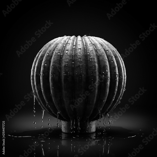 Abstract art sphere with water cascading on dark surface abstract geometric minimalist sculpture droplets artistic darkness structure backdrop