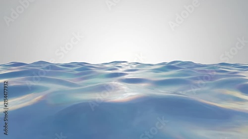 Minimalist white abstract wavy horizon background