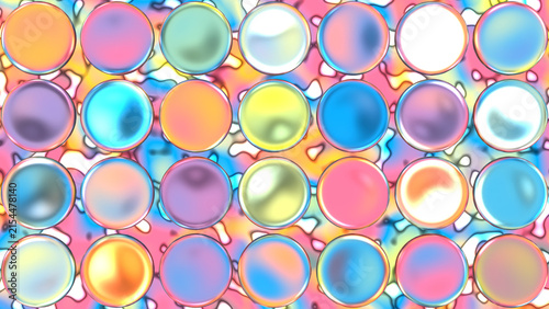 Colorful Shiny Iridescent Circles Abstract Background