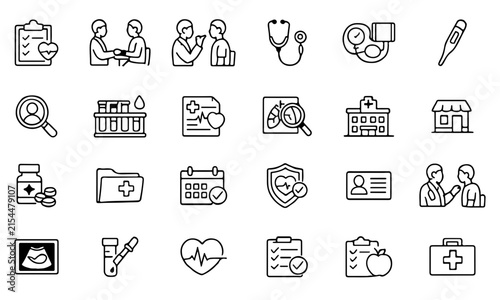 Healthcare and Medical Checkup Icons