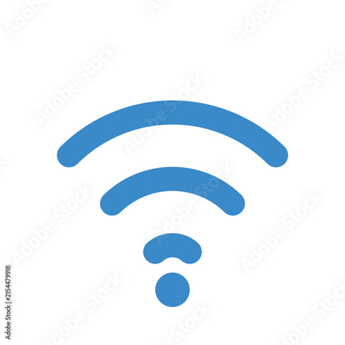 WiFi signal wireless connection blue bold vector icon