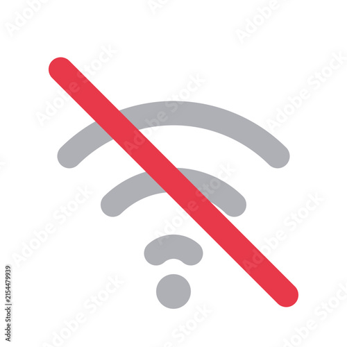 WiFi signal disabled no connection bold vector icon