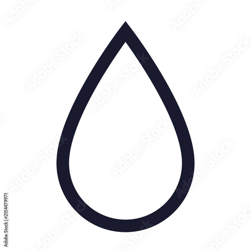 Water drop droplet liquid outline bold vector icon