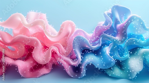 Vibrant Abstract Background With Multicolored Wavy Pink And Blue Textures