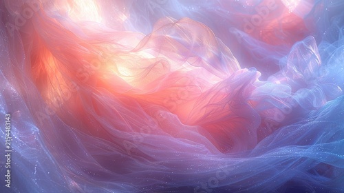 Vibrant Abstract Background With Multicolored Wavy Pink And Blue Textures