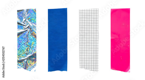 Adhesive tapes set featuring colorful patterns for design work.
