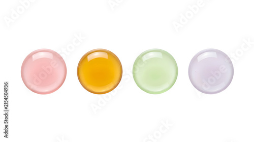Colorful gel spheres isolated on transparent background design.