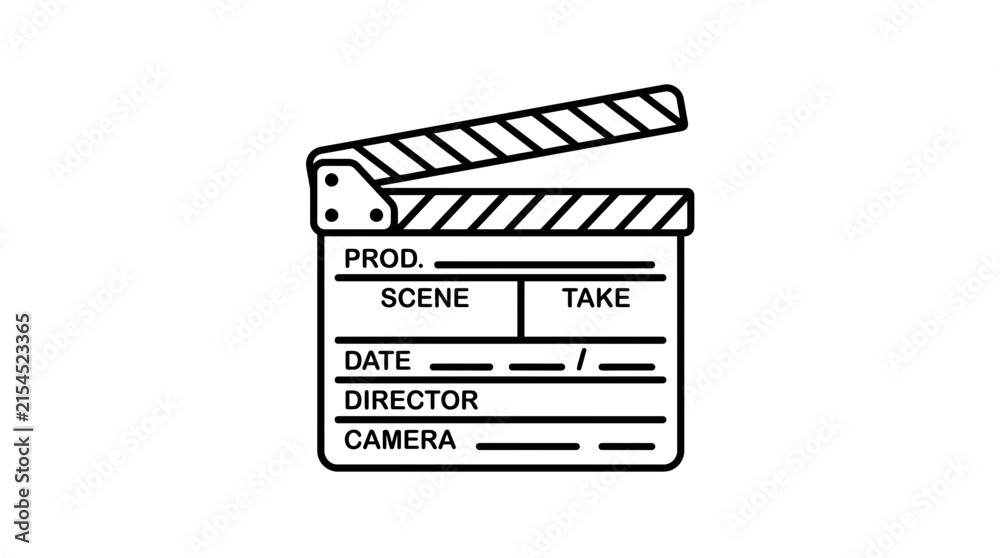 Naklejka premium Film production scene take slate clapperboard with blank fields.