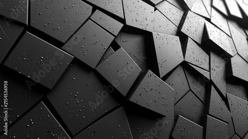 Abstract 3D geometric pattern with dark facets
