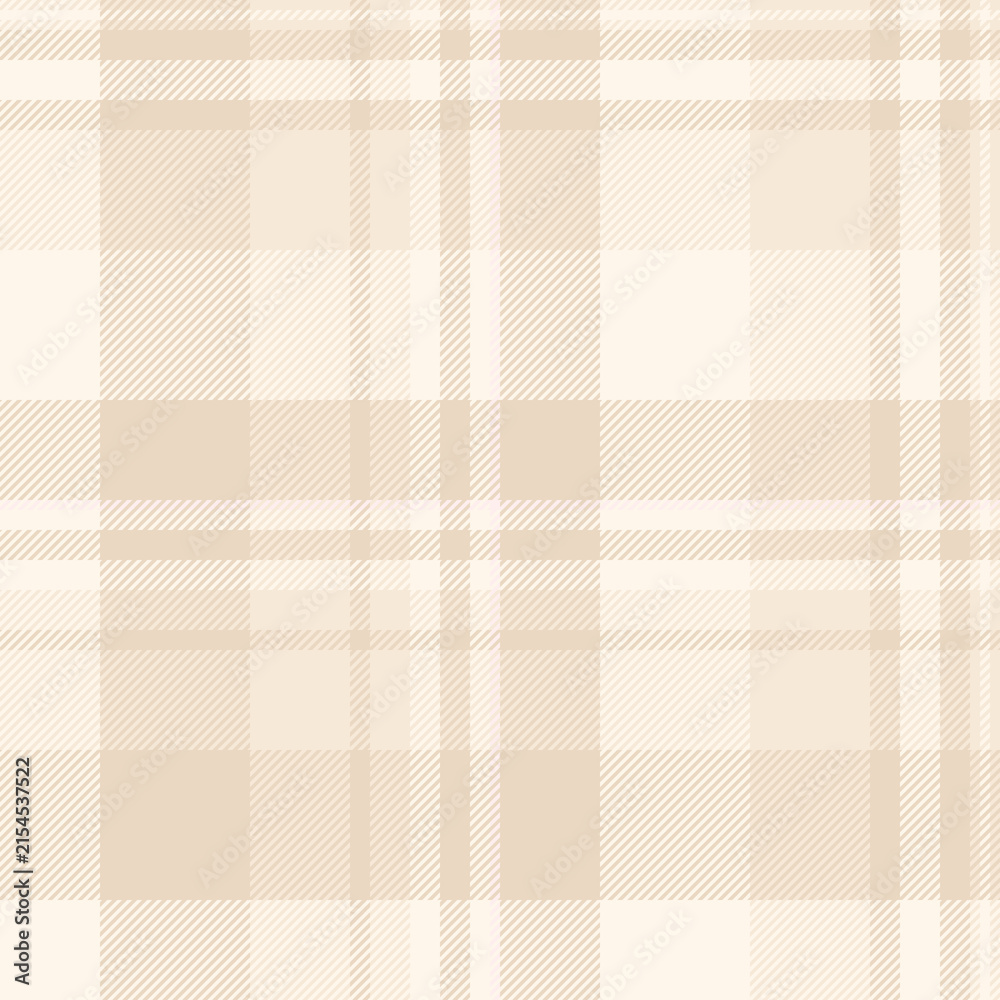 Coloured check background fabric, classical pattern texture seamless. Carnival textile vector tartan plaid in light and sea shell colors.