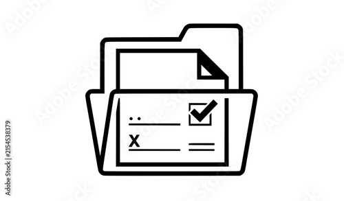 Agreement File and Paper Document Black Vector Icon