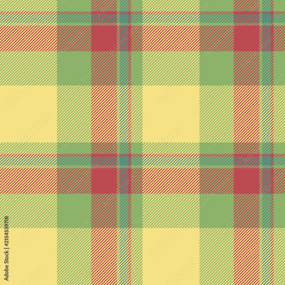 Tee fabric vector tartan, short textile texture check. Various background seamless plaid pattern in yellow and green colors.