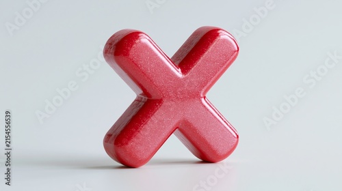 Glossy red 3D cross symbol
