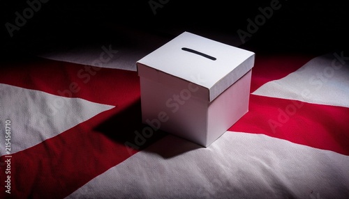white voting Box on alabama flag in the dark