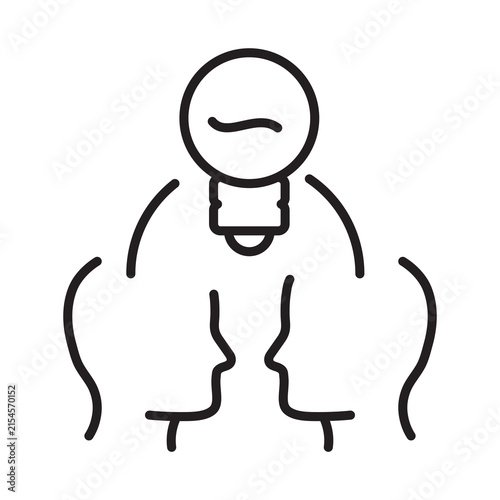  Two Heads with Light Bulb Idea and Collaboration Line Icon on white background..png