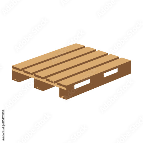 Wooden pallet used for industrial shipping and storage.