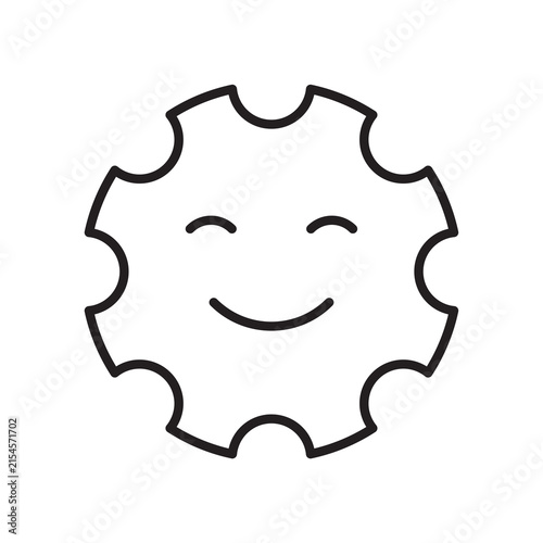 Face with Gear Mental Health and Settings Line Icon on white background..png