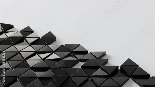 Naklejka Abstract Geometric Pattern of Black Triangles on White Background.