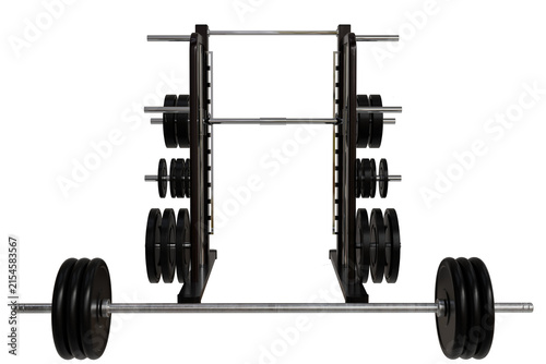 Fotografía Barbell, Plates, and Rack for Strength Training