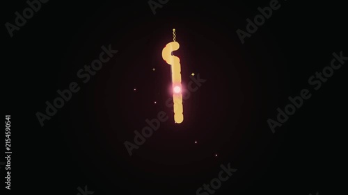 Glowing golden number one symbol isolated on a dark black background.