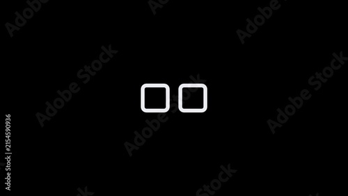 Two white rounded square outlines centered on a plain black background.