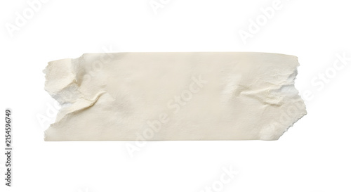 Photography Strip of white masking tape or paper tape with wrinkled texture isolated on a bl