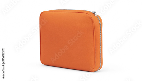 Small orange travel suitcase or personal carry on luggage bag