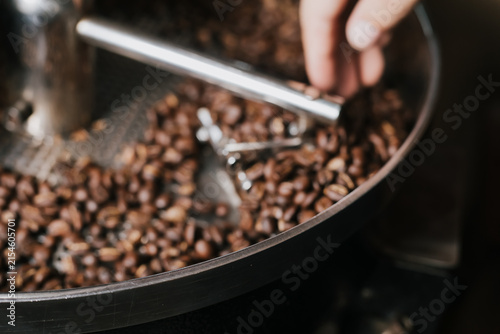 Professional coffee bean roasting