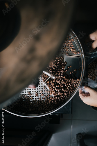 Professional coffee bean roasting