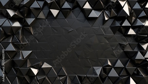 Fototapeta kuchenna Dark Geometric Abstract Background with Triangular Pattern.