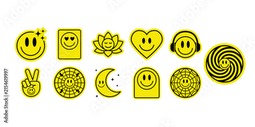 Retro Smiley Vibrant 90s Y2K Set
