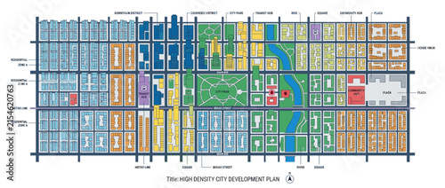 High Density City Development Plan Map - Urban Planning Blueprint