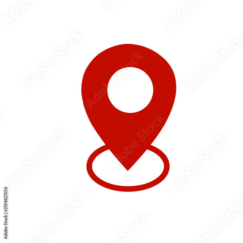 pin map marker pointer icon, GPS location flat symbol, arrows and flag signs – vector