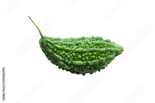 fresh whole bitter melon isolated on a transparent background