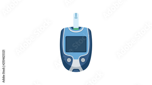Simple blood sugar meter with long test strip.