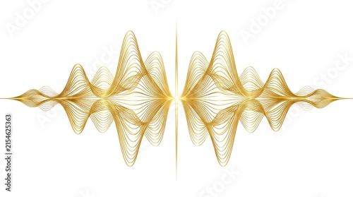 Gold Sound Wave Illustration for Audio, Music, or Technology Projects